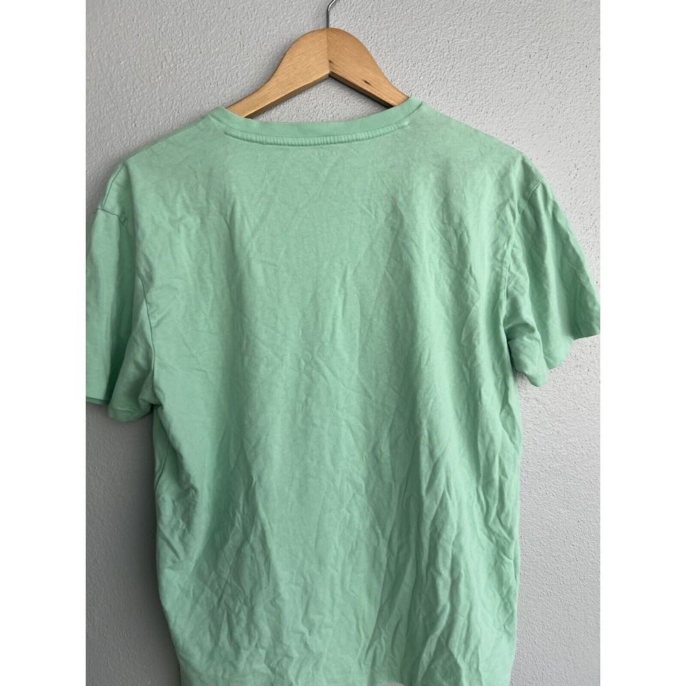 Polo Ralph Lauren Mint Green Pink logo Mens Short Sleeve Shirt Size Medium - Picture 8 of 8